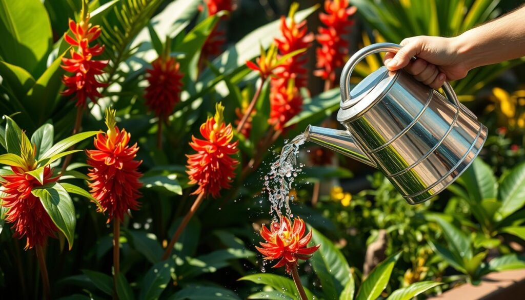 Rega de plantas exóticas escova de garrafa