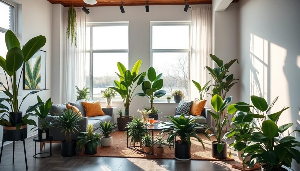 Tendências de decoração com plantas artificiais na sala