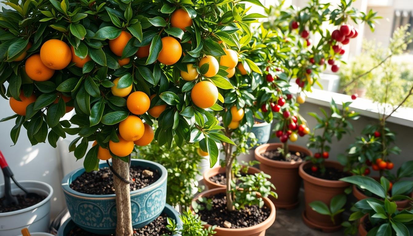 como plantar árvores frutíferas em vasos