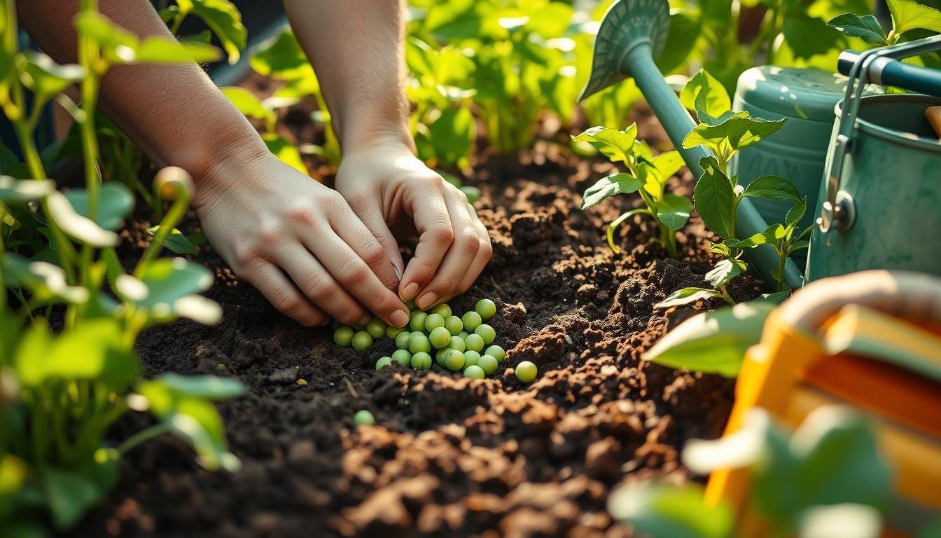 como plantar ervilha